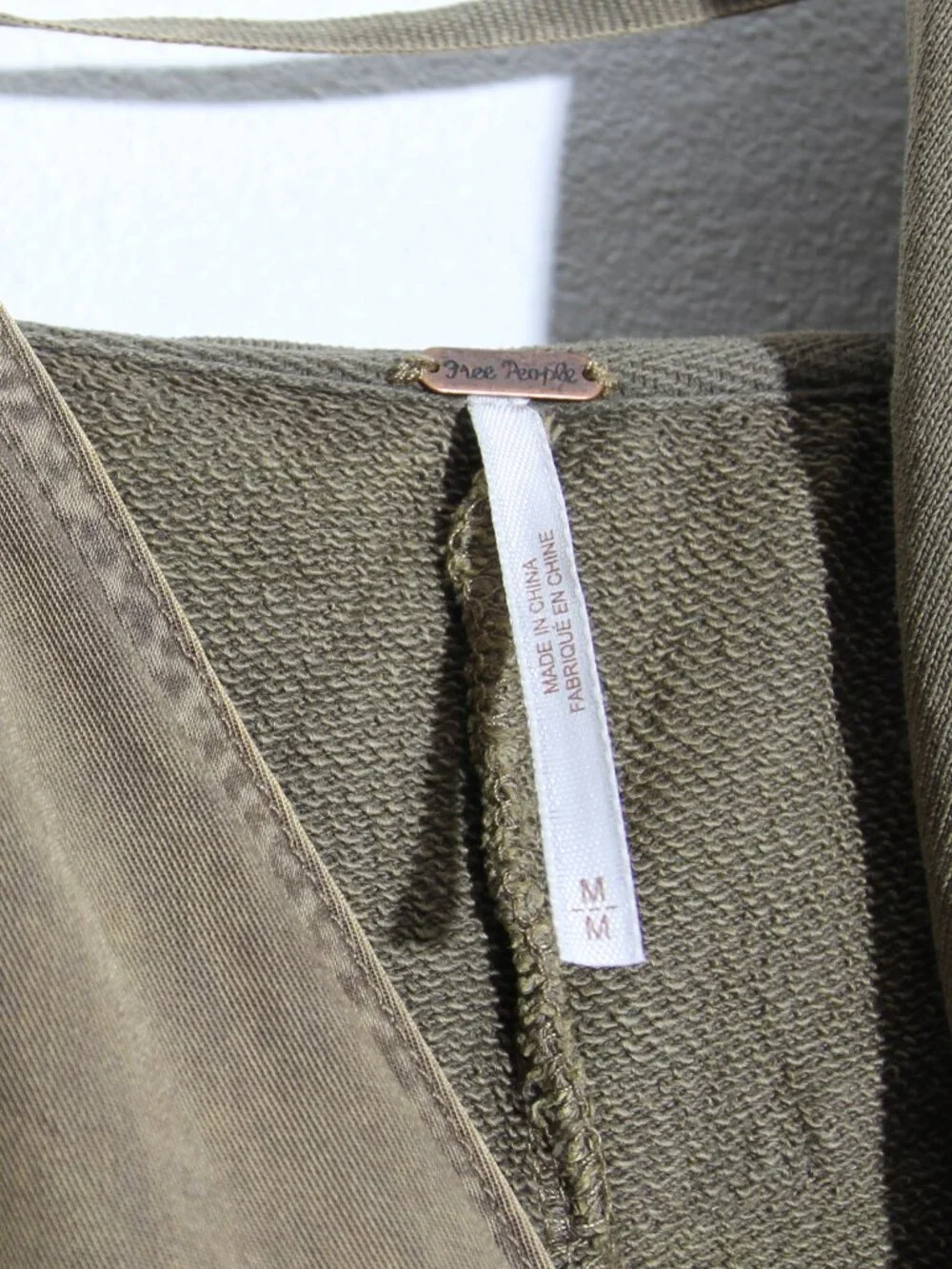 Free People C'mon Hooded Cardigan Jacket Moss Green Cotton Asymmetrical Slouchy